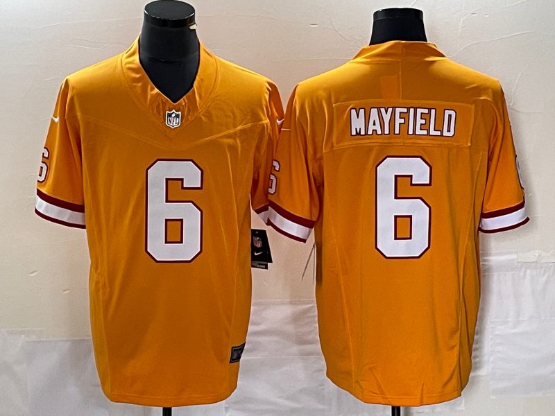 Men's Tampa Bay Buccaneers Baker Mayfield #6 Orange Throwback Jersey